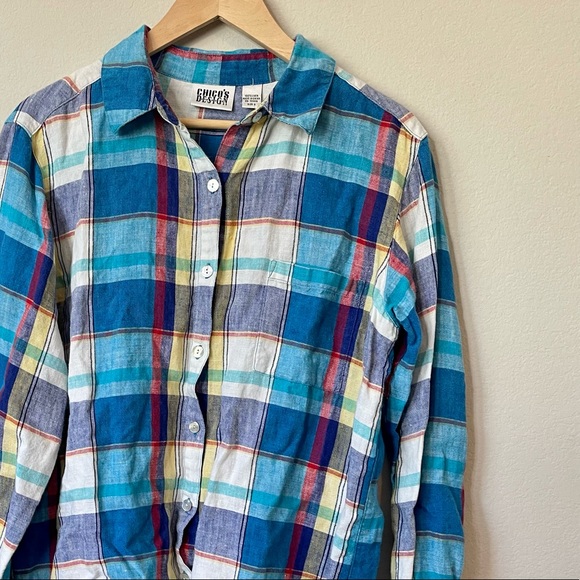 Chicos Design Linen Button Down Blouse - Picture 9 of 12